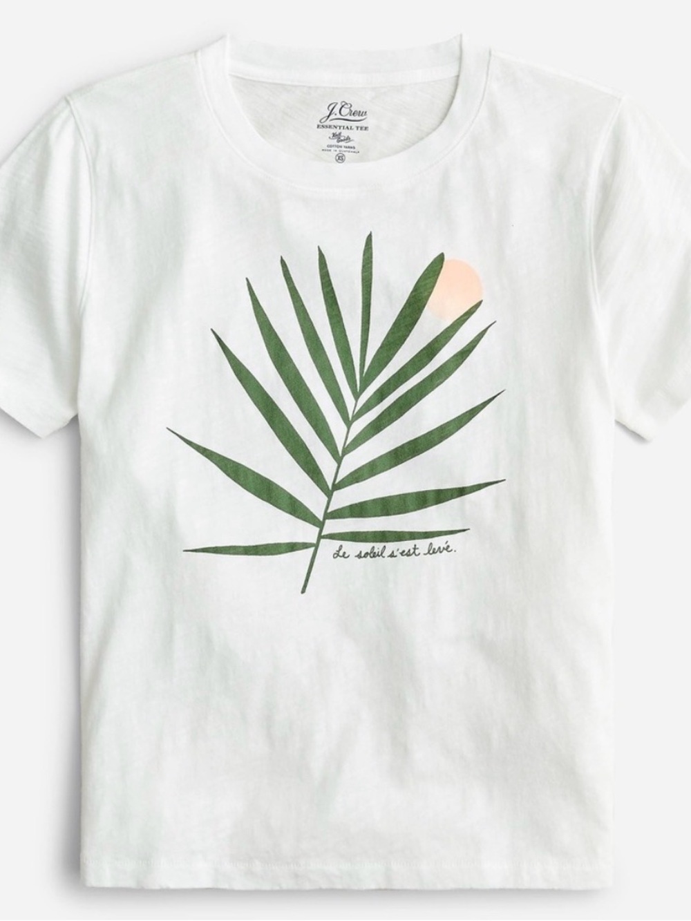 J Crew Cropped Palm Frond T-Shirt Size Medium